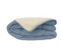 Couette bicolore Polyester Pétrole/Mastic 240 x 260 cm - POYET MOTTE - Gamme CALGARY