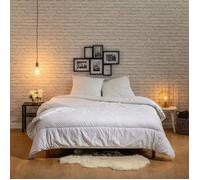 Couette Chaude 240x260cm BLEU CALIN Segmentable - zip pour séparer en 2 demi-couettes à mettre en machine - Lavable à 95°C