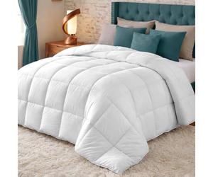 Couette Chaude Utopia Bedding Sans Housse, 240x260 cm, 370 g/m², Blanc | Couette Épaisse Et Moelleuse, Matelassage À Carreaux, Lavable En Machine Et Idéale Pour Les Nuits Fraîches.