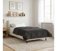 Couette d'été anthracite en microfibre polaire - 155 x 200 cm - Respirante - Avec rembourrage en fibres - Facile à laver - Pour l'intérieur - Couette confortable pour les chaudes nuits d'été