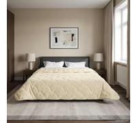 Couette d'été crème - 200 x 220 cm - En microfibre et polaire - Respirante - Pour l'intérieur - Garnissage en fibres légères - Certifié Öko-Tex - Facile d'entretien