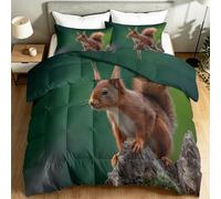 Couette d'été en Microfibre 135 x 200 cm Lavable Couette Ete Legere et Fine Écureuil de la Forêt Sauvage Douce et Confortable Légère et Respirante Couverture Fraîcheur BotaniqueBrun Chocolat