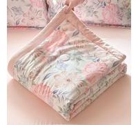 Couette d'été Légère - Simplicité Floral Réversible | Bedding Microfibre Ultra Douce | Couette Matelassée Respirante Toutes Saisons | Bedspread Quilted Quilt Machine Washable, Color 5, 180x200 cm