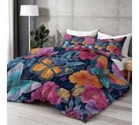 Couette D'été Plage, Océan, Nature Couette Été en Polyester 200 x 200 cm Lavable Imprimée Legere et Fine, Douce Et Confortable, Légère Et Respirante Vacances Tropicales ExotiquesBleu Marine