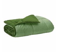 Couette d'été rembourrée verte 220 x 260 cm en microfibre respirante avec côté en velours doux pour un climat chaud, lavable en machine, durable, certifiée Oeko-Tex