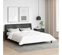 Couette d'hiver blanche 220 x 202 x 5 cm en microfibre 100 % polyester, couette avec rembourrage respirant, douillette et chaude pour l'hiver froid, lavable en machine, idéale comme couette et