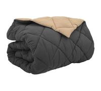 Couette d'hiver en microfibre - 200 x 200 cm - Anthracite - Taupe - Avec rembourrage en polyester - Respirante - Chaude - Facile d'entretien - Pour chambre à coucher - Confortable toute l'année