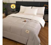 Couette d'hiver épaisse de luxe - Remplissage en microfibre ultra douce, matelassée de couleur unie, convient pour toutes les saisons, lavable en machine - Idéal pour la chambre à coucher, l'hôtel et