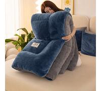 Couette d'hiver épaisse de luxe - Remplissage en microfibre ultra doux, matelassée de couleur unie, convient pour toutes les saisons, lavable en machine - Idéal pour la chambre à coucher, l'hôtel et l