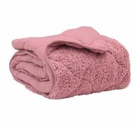 Couette d'hiver rose 155 x 220 cm en microfibre et polaire en peluche - Couette respirante pour chambre à coucher - Couette douce avec rembourrage - Lavable en machine