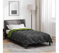 Couette d'hiver - VIDAXL - Duvet - 220 x 140 cm - Vert et anthracite - Microfibre matelassé