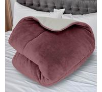 Couette Doublée Polaire Microfibre 220x240 Cm Bicolore Vieux Rose Et Ivoire, Par Soleil D'ocre