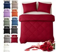 Couette Easy Sleep 2 En 1 Sans Housse (Red,200*200cm) | Microfibre Douce Et Respirante,Légère Et Adaptée à Toutes Les Saisons,Lavable en Machine Pour une Literie Fraîche et Propre