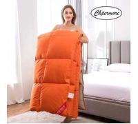 Couette en Duvet d'Oie Blanche/Canard 220x240cm 4kg - Orange - Cinq Étoiles - Chaude - Naturelle
