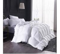 Couette en duvet d'oie blanche L&H - King Size 220x240cm - 15 Tog - 100% coton - Anti-acariens et anti-allergie