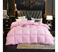 Couette en duvet d'oie et plumes 95 % duvet d'oie blanche de haute pureté, housse en coton haute densité, anti-plis, anti-poussière et hypoallergénique (rose, 180 x 220 cm, 3 kg)