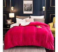 Couette en microfibre respirante super confortable, noyau de couette rempli de velours peluche, couette chaude réversible pour toutes les saisons, couverture moelleuse en cachemire d'agneau pour grand