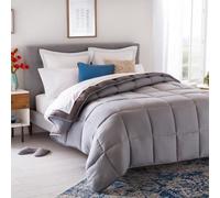 Couette en microfibre Unyqoos® pour les 4 saisons, 135x200 cm – ultra-fine, garnissage de 300 g, matelassage en losanges, réversible et lavable en machine, couleur gris