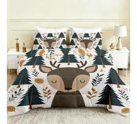 Couette Été 160x200 Cerf Mignon Couette sans Housse Animaux Forêt Enfants