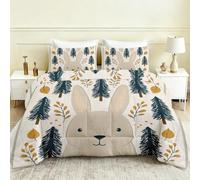 Couette Été 160x200 Enfants Lapin Couette sans Housse Animaux de la Forêt