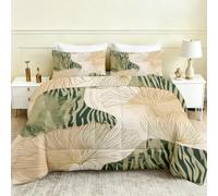 Couette Été 160x200 Feuilles Abstraites Vert Couette sans Housse Moderne