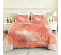 Couette Été 160x200 Fleurs Abstrait Couette sans Housse Imprimée Orange