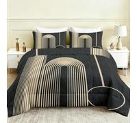 Couette Été 160x200 Milieu du Siècle Couette sans Housse Bohème Noir