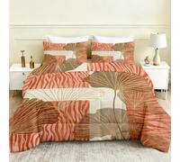 Couette Été 160x200 Terracotta Couette sans Housse Feuilles Abstraites