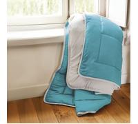 Couette été 240x220 cm COCOON BICOLORE Lac/Galet garnissage fibre polyester 200g/m2