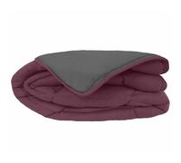 Couette été 240x220 cm COCOON BICOLORE Prune/Gris garnissage fibre polyester 200 g/m2