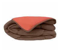 Couette hiver 140x200 cm COCOON BICOLORE Chocolat/Corail garnissage fibre polyester 400 g/m2