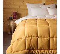 Couette hiver 200x200 cm COCOON BICOLORE Jaune miel/Galet garnissage fibre polyester 400g/m2