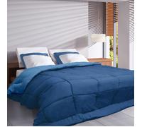 Couette hiver 240x220 cm COCOON BICOLORE Bleu Gitane/Azur garnissage fibre polyester 400g/m2