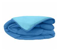 Couette hiver 260x240 cm COCOON BICOLORE Bleu Gitane/Azur garnissage fibre polyester 400 g/m2