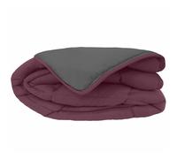 Couette hiver 260x240 cm COCOON BICOLORE Prune/Gris garnissage fibre polyester 400 g/m2