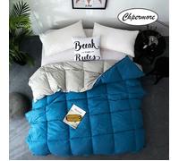 Couette Hôtel en duvet d'oie blanche/canard 100% coton - 220x240cm - Bleu - Chaude