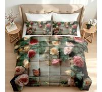 Couette Imprimée 140x200 4 Saisons Floral Vintage Duvet 1 Personne