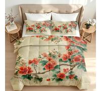 Couette Imprimée 200x200 4 Saisons Floral Vintage Duvet 2 Personne