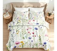Couette Imprimée 200x200 4 Saisons Floral Vintage Duvet 2 Personne