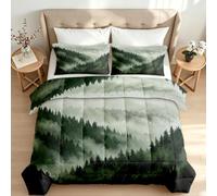 Couette Imprimée 240x260 4 Saisons Brouillard Forestier Duvet 2 Personne