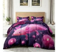 Couette Imprimée Dessin Animé Fantasy avec 2 Taies Motif Animaux Axolotls Sphères, Édredon Réversible sans Housse 200 x 200 cm 4 Saisons, Microfibre Douce et Hypoallergénique Couette