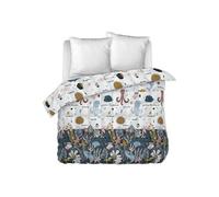 Couette Imprimée Motifs Océan 260 x 240 cm + 2 Taies d'oreiller 60x60 cm - NEMO - ALTOBUY Blanc G