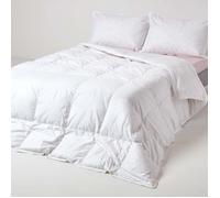 HOMESCAPES Couette été légère 260x220 cm Naturelle Premium en Plumes et Duvet d’oie 4.5 Tog Certifiée Oeko-TEX - Lavable en Machine et hypoallergénique - 2 Personnes