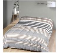 Couette légère imprimée Bayadère/Lignes taupe - 1 personne 140 x 200 - Spécial été - MORTREUX