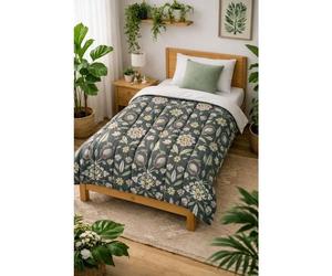 Couette légère imprimée fleurs /non tissé blanc - 1 personne 140x200 - spécial été - mortreux