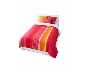 Couette légère Jasper Rouge / Non tissé blanc - 1 ou 2 personnes 200 x 200 - MORTREUX