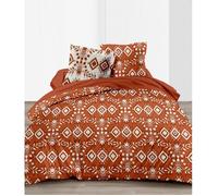 Couette légère - MORTREUX - 140x200 cm - Imprimée Microfibre - Terracotta - Toutes saisons