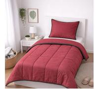 Couette légère - MORTREUX - 140x200 - Microfibre bordeaux - 250g/m² - Fabrication Française
