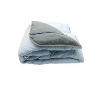 Couette légère - MORTREUX - Bicolore Bleu ciel / Gris - 220 x 240 cm - Spécial été - 250g/m²