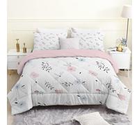 Couette Libellule Blanche 220x240 cm - Edredon 4 Saisons pour Lit 2 Pers., Réversible, Légère, Sans Housse, 2 Taies 65x65 cm